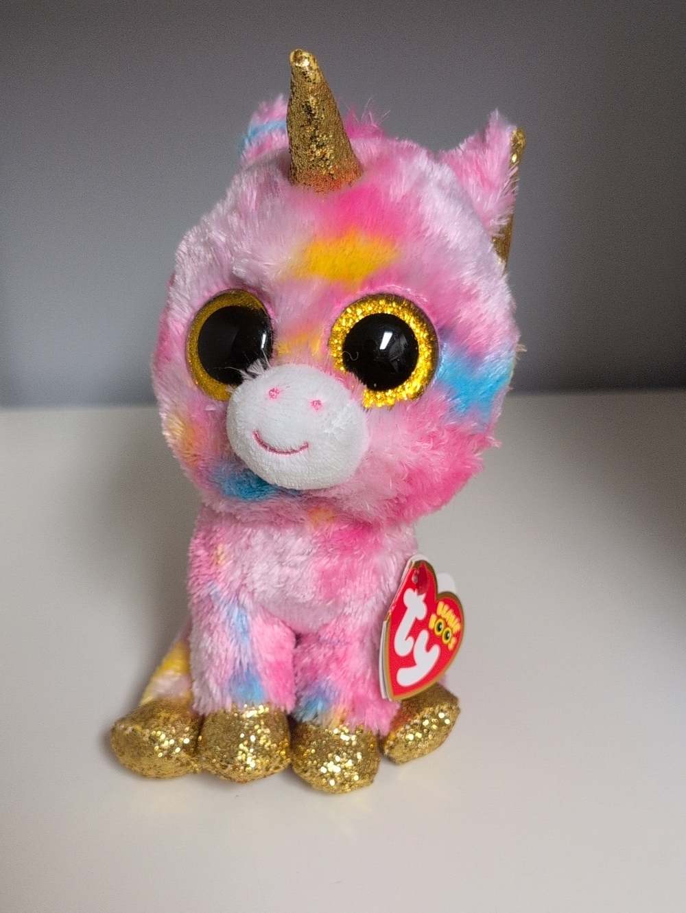 🩵3/$20🩵 Ty Beanie Boos Fantasia Pink Unicorn Sparkle Eyes Collectible Plush 6"